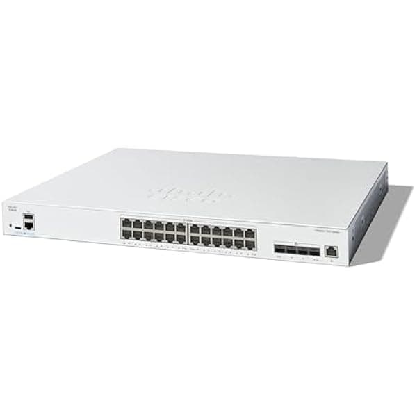 Cisco Catalyst C1300-24XT Switch Gestionado, 20 puertos 10G cobre, 4x10GE SFP+ combo, Protección de por vida limitada