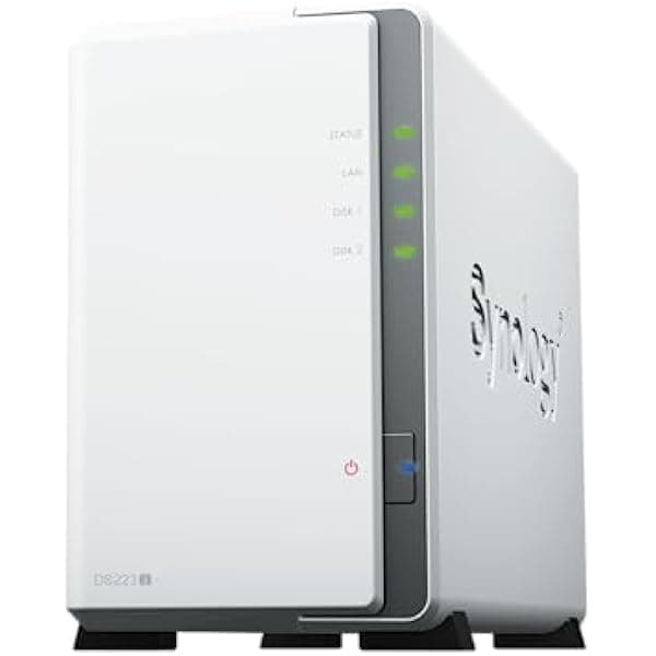 Synology DiskStation DS223j NAS 2 bahías 8TB (2x4TB Seagate IronWolf), Quad-Core 1.7GHz, 1GB DDR4, LAN Gigabit