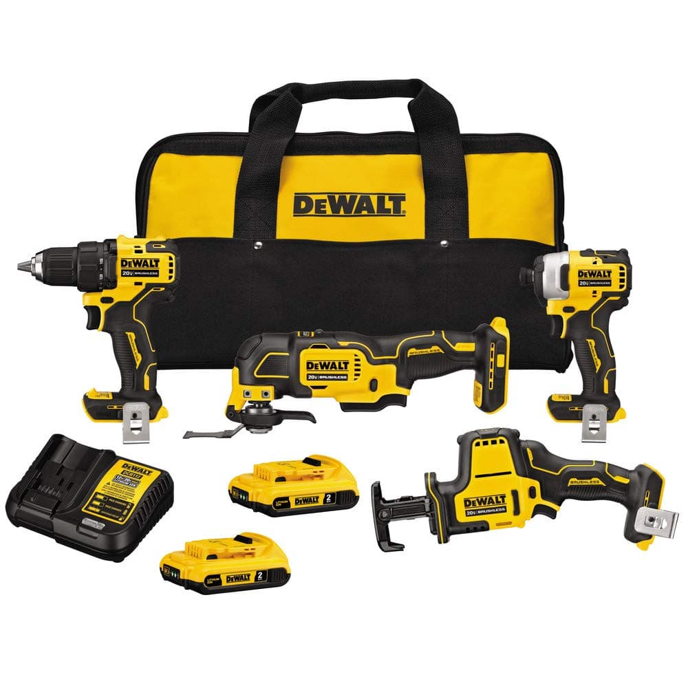 DEWALT ATOMIC DCK489D2 20V MAX sin escobillas ion de litio kit combo 4 herramientas inalámbrico 2 Ah