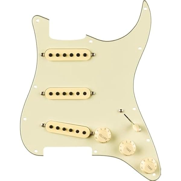 Fender Eric Johnson Signature 992248508 Golpeador/Pickguard Stratocaster Pre-Cableado 11 Orificios Verde Menta