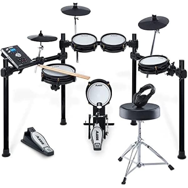 Alesis Command Mesh SE Kit - Batería electrónica con pads de malla, USB MIDI, trono y audífonos on-ear