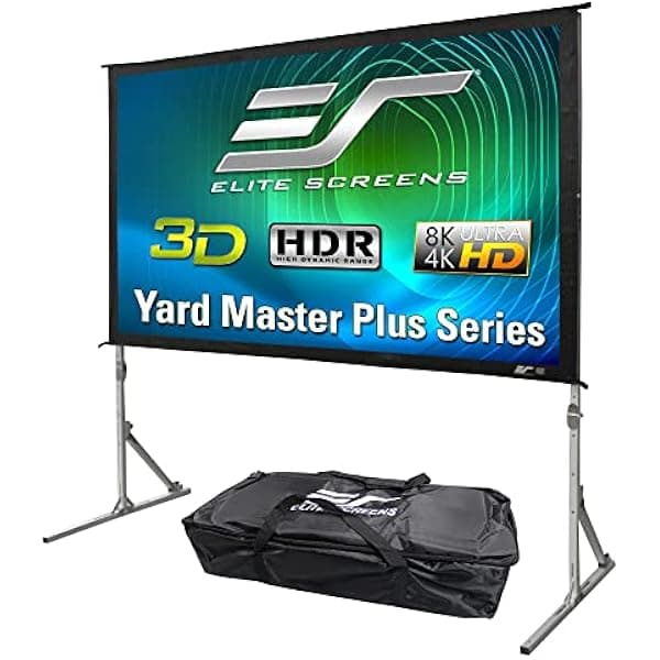 Elite Screens Yard Master Plus OMS100H2PLUS, pantalla para proyector 100" 16:9 8K 4K Ultra HD 3D, portátil interior/exterior, proyección frontal