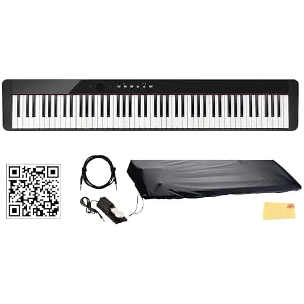 Casio Privia PX-S1100BL Piano Digital Negro, Bundle: pedal sustain, funda, cable, lecciones en línea, video Austin Bazaar y paño