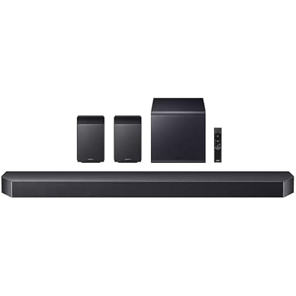 Samsung Q-Series HWQ990F barra de sonido 11.1.4 canales, Dolby Atmos/DTS:X con subwoofer y parlantes traseros inalámbricos