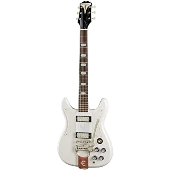 Epiphone Crestwood Custom EOCCPWNH guitarra eléctrica, 2 Pro Mini Humbuckers, Polaris White (blanco)