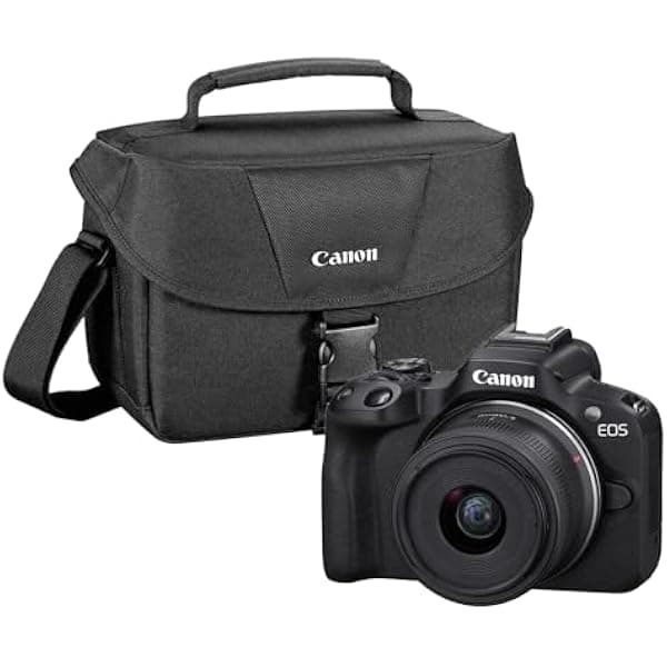 Canon EOS R50 cámara sin espejo kit lente 18-45mm negra con bolso 200ES