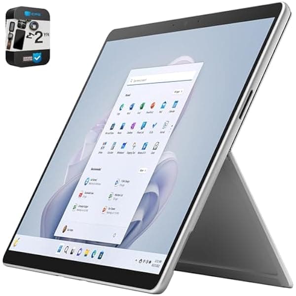 Microsoft Surface Pro 9 QLP-00001 2 en 1 13", Intel i7 12ª gen, 32GB RAM, 1TB SSD, Platino, bundle con protección CPS 2 años
