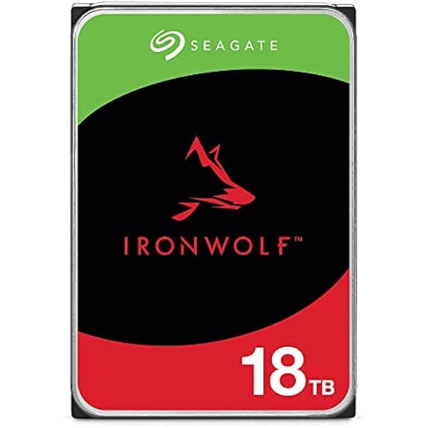 Seagate IronWolf ST18000VNZ00 18TB Disco Duro Interno NAS 3.5'' SATA 6Gb/s 7200 RPM CMR 256MB caché para RAID con Rescue Services