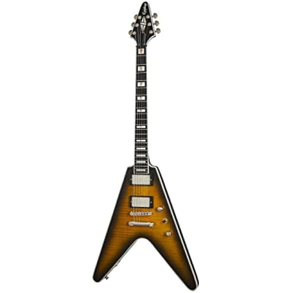 Epiphone Flying V Prophecy - Guitarra eléctrica, acabado Yellow Tiger Aged Gloss, estilo Flying V, edición moderna