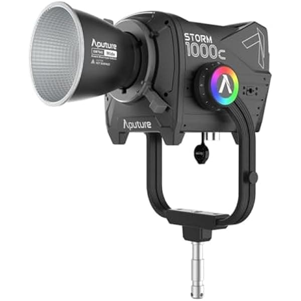 Aputure Storm 1000c - Luz LED de fuente puntual, reflector Hyper ancho, chipset Blair-CG, montura de accesorios ProLock (Negro)