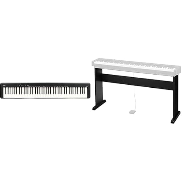 Casio CDP-S160BK piano digital 88 teclas con soporte CS-46, compacto para hogar, respuesta graduada, negro