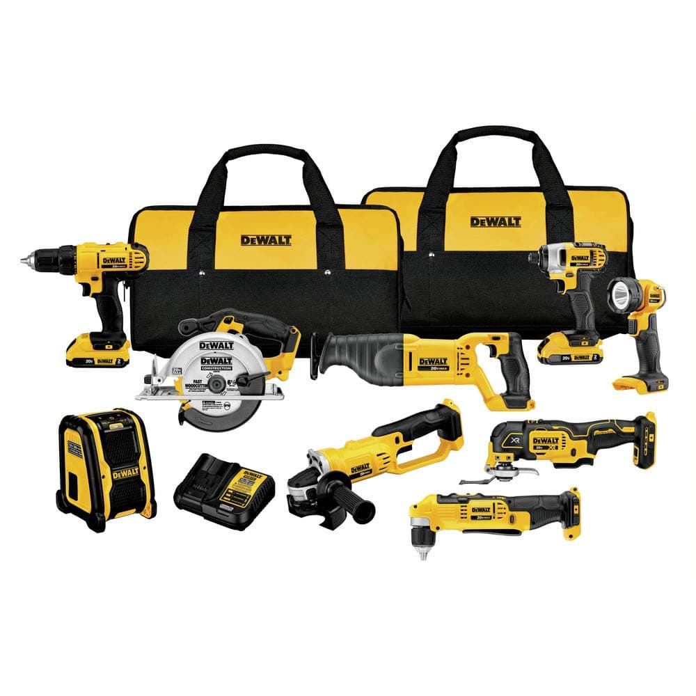 DEWALT 20V MAX DCK940D2 Kit Combo de Herramientas, 9 herramientas inalámbricas con 2 baterías y cargador