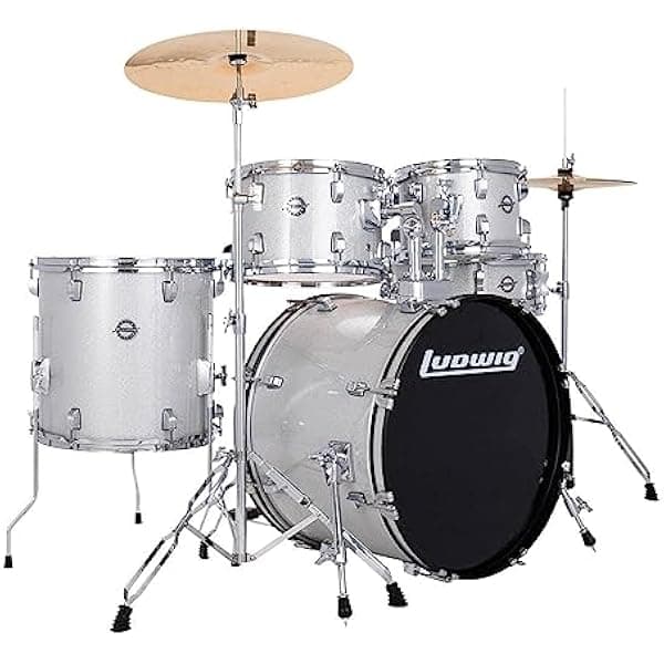 Ludwig Accent LC19015 Batería completa 5 piezas, bombo 20'', con platillos, acabado Silver Sparkle