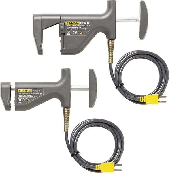 Fluke 80PK-18 Kit Sonda de Temperatura con Pinza para Tuberías, Accesorio para Multímetros y Termómetros