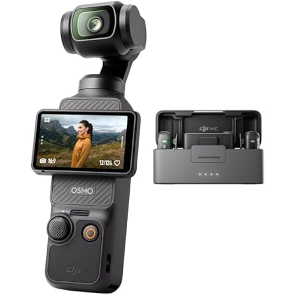DJI Osmo Pocket 3 Mic 2 (2TX+1RX+Case), cámara 1'' CMOS 4K/120fps, estabilización 3 ejes, seguimiento rostro/objeto, audio claro