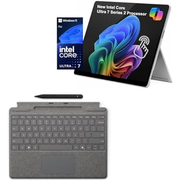 Microsoft Surface Pro 11 Bundle 2-en-1, Teclado Pro y Slim Pen, Copilot+ PC, 13" táctil 600 nits, Intel Ultra 7 266V NPU, 16GB RAM, 2TB SSD, Win 11 Pro