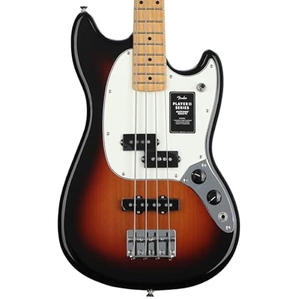 Fender Player II Mustang Bass PJ bajo eléctrico, diapasón de maple, Sunburst 3 Colores