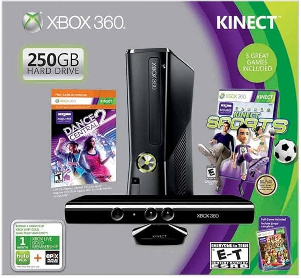 Microsoft Xbox 360 Standard 250GB con Kinect Bundle edición festiva consola