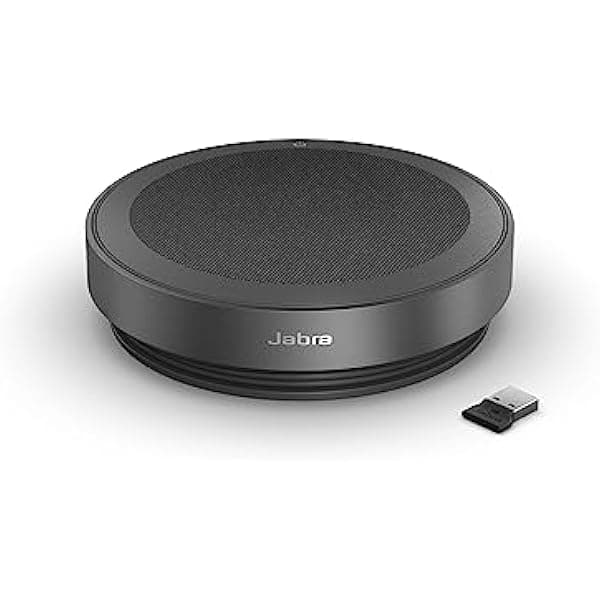 Jabra Speak2 75 altavoz manos libres Bluetooth inalámbrico, 4 micrófonos ANC, bocina 65mm, adaptador USB-A, certificado Microsoft Teams, gris oscuro