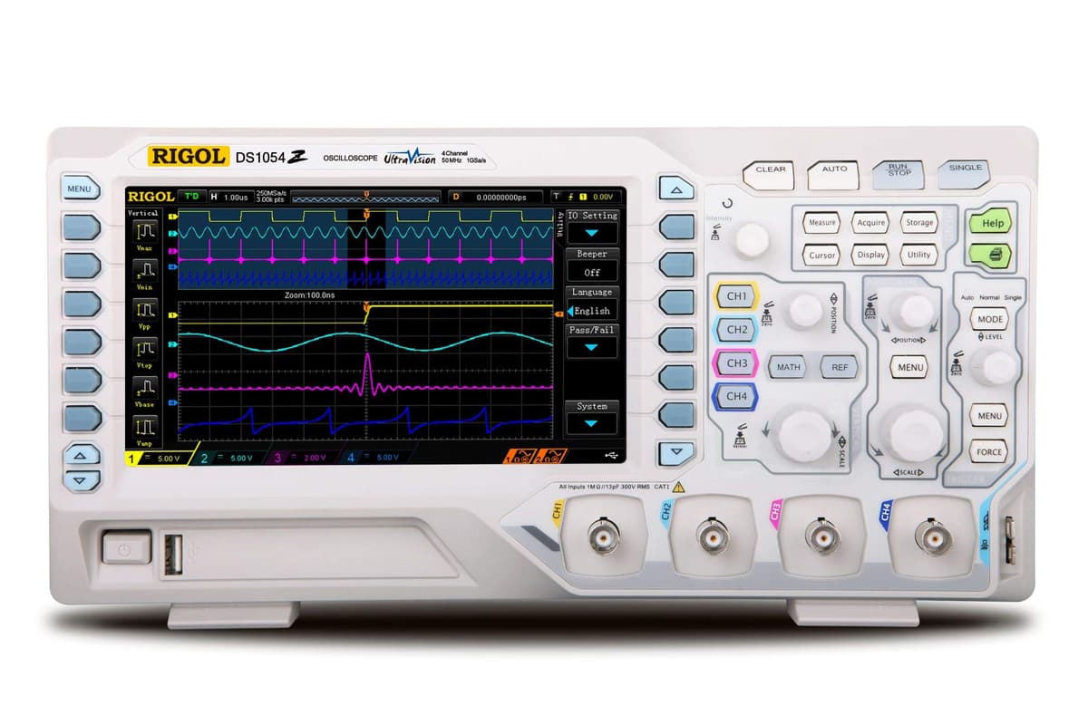 Rigol DS1054Z-AMZ2 Osciloscopio Digital 50 MHz, 4 Canales, 1 GS/s, Memoria 12 Mpts