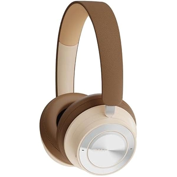 DALI IO-8 Auriculares Hi-Fi sobre oreja inalámbricos y con cable con ANC, Bluetooth aptX, driver SMC patentado, 35 h batería, Blanco Caramelo