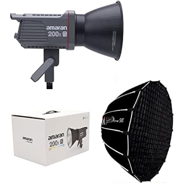 Aputure Amaran 200x S Kit con Softbox Light Dome SE, Luz LED Bi-Color 200W 2700-6500K, Montura Bowens para Video