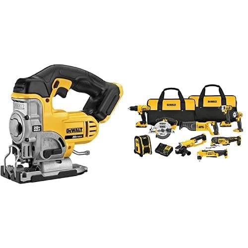 DEWALT 20V MAX DCK940D2 Kit Combo 9 Herramientas Inalámbricas con Sierra Caladora DCS331B 20V (Solo herramienta) Ion de Litio