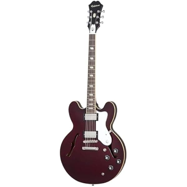 Epiphone Riviera Noel Gallagher guitarra eléctrica semihueca rojo vino oscuro con estuche