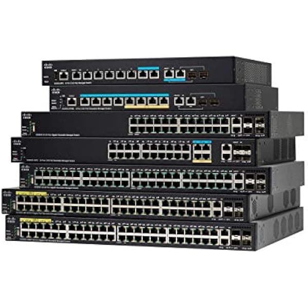 Cisco SG350X-48MP Switch administrable apilable 48 puertos Gigabit Ethernet, 2x10G Combo + 2x SFP+, PoE 740W, garantía limitada de por vida
