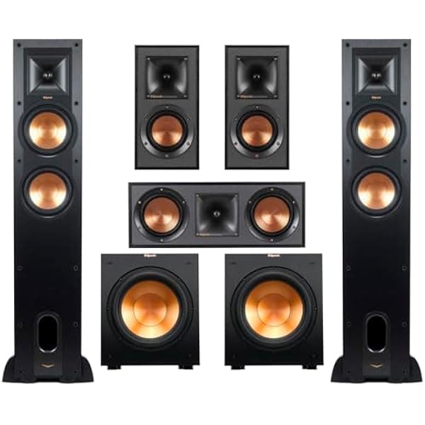 Klipsch Reference R-26FA Pack Home Theater 5.2: 2x torres R-26FA, 2x subwoofers R-12SW, centro R-25C, 2x estantería R-41M, negro