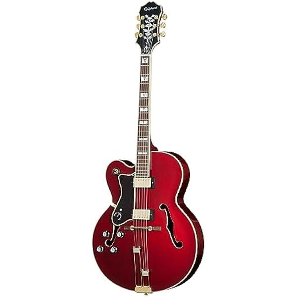 Epiphone Broadway guitarra archtop hollowbody para zurdos rojo vino con funda