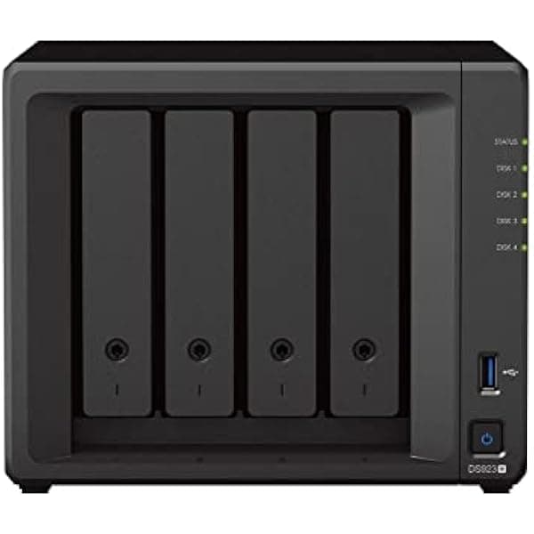 Synology DiskStation DS923+ NAS 4 bahías, AMD Ryzen R1600 dual-core, 4GB RAM, 2x RJ-45 1GbE, Bundle 32TB con 4x 8TB Seagate IronWolf