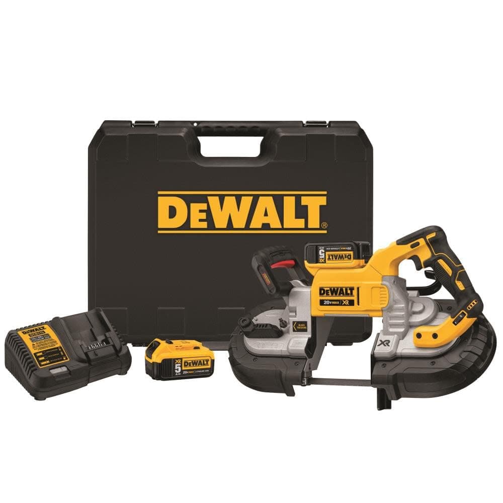 DEWALT 20V MAX XR DCS376P2 Sierra de banda inalámbrica, kit de doble agarre