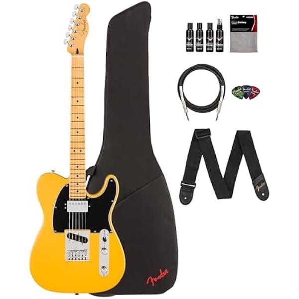 Fender Player II Modified Telecaster SH guitarra eléctrica Sunshine Yellow, bundle: funda, correa, cable, 3 púas y kit de limpieza