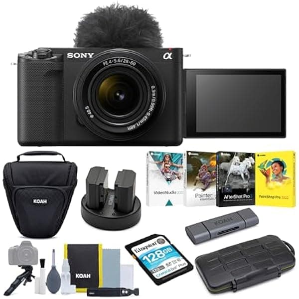 Sony Alpha ZV-E1 cámara sin espejo full frame para vlogging 28-60mm negra kit (ILCZV-E1/B, 6 piezas)