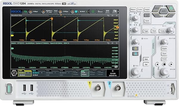 Rigol DHO1204 osciloscopio digital 4 canales 200 MHz 12 bits 1 GSa/s 50 Mpts memoria alta resolución