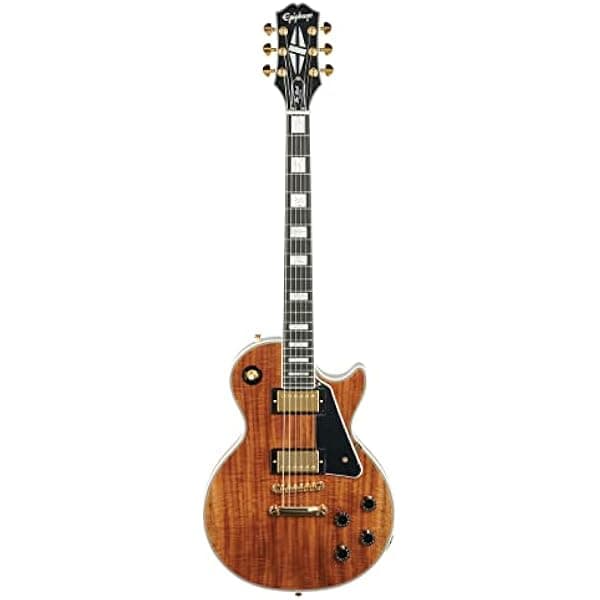 Epiphone Les Paul Custom - Guitarra Eléctrica Koa Natural, pastillas doble bobina, cuerpo caoba