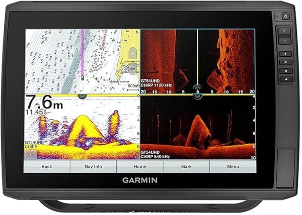 Garmin ECHOMAP Ultra 122sv combo chartplotter/sonda con pantalla táctil de 12", legible a la luz del sol, mapa base mundial