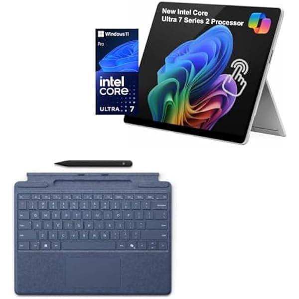 Microsoft Surface Pro 11 2-en-1 Bundle, con Teclado Pro y Slim Pen, Copilot+ PC, 13" táctil 600 nits, Intel Ultra 7, 16GB RAM, 512GB SSD, Win 11 Pro