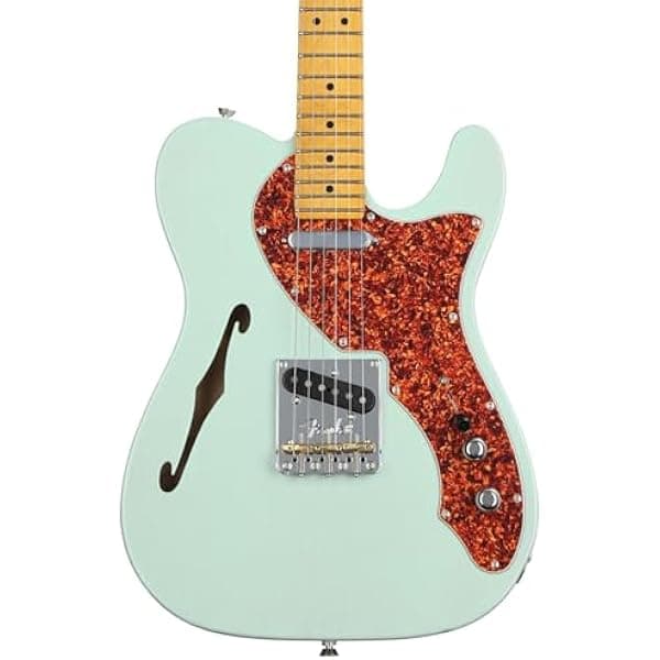 Fender American Professional II Telecaster Thinline Guitarra Eléctrica, Surf Green Transparente, diapasón de arce