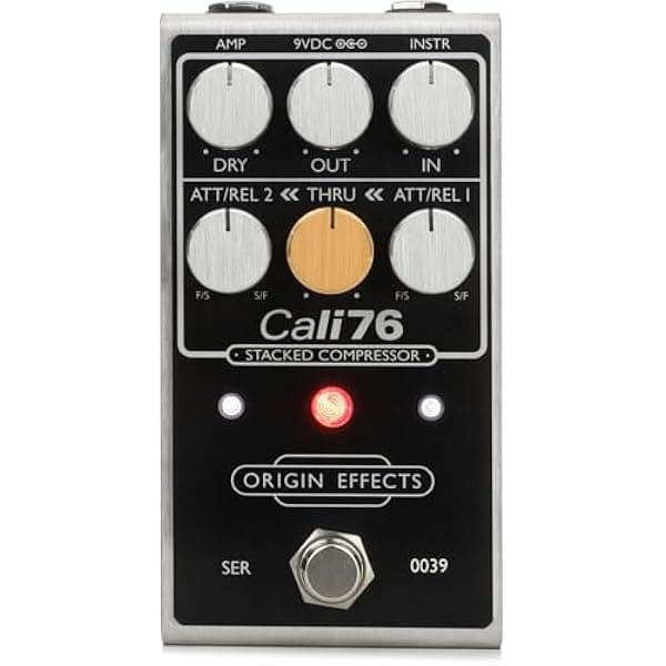 Origin Effects Cali76 Stacked - Pedal Compresor FET para Guitarra Eléctrica, Doble Etapa, True Bypass, Color Negro