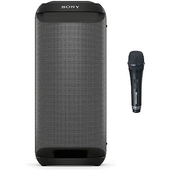 Sony X-Series SRS-XV800 Parlante Bluetooth portátil para karaoke, con micrófono con cable, color negro, paquete de 2 piezas