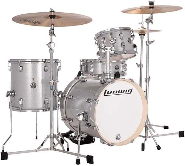Ludwig Breakbeats By Questlove Juego de 4 Cuerpos con Redoblante - Brillo Plateado LC2797