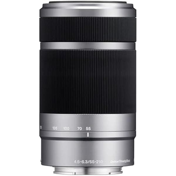 Sony E 55-210mm F4.5-6.3 OSS Lente para Cámaras con Montura E (Plata) - Versión Internacional SEL55210