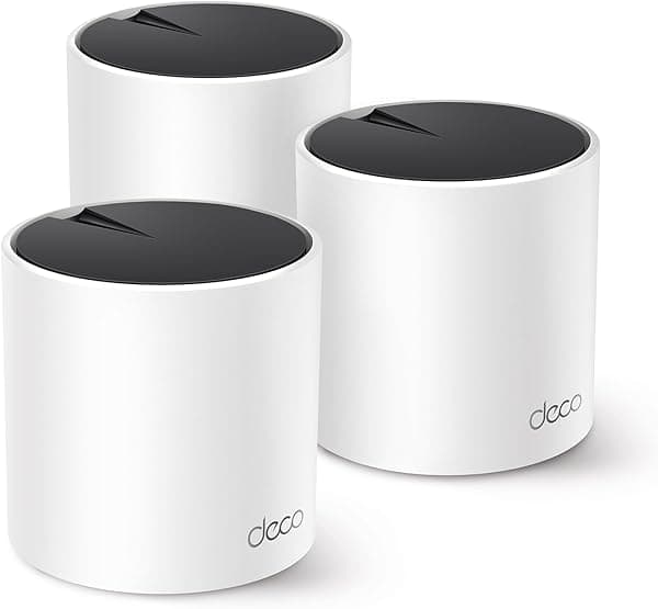 TP-Link AX3000 Sistema Wi-Fi 6 Mesh para Todo el Hogar (Deco X55 Pro) | Hasta 600 m² 𝟮×𝟮.𝟱𝗚 Puertos WAN/LAN Ethernet con Conexión por Cable 𝗜𝗱𝗲𝗮𝗹 𝗽𝗮𝗿𝗮 Internet de 𝟭𝗚𝗶𝗴+ Lanzamiento 2023 (Pack de 3) Deco X55 Pro(3-Pack)