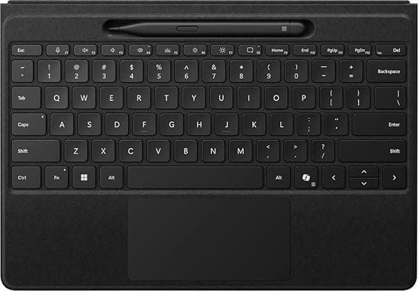 Microsoft Surface Pro Flex Teclado con Slim Pen Bundle, Teclado Alcantara 2-en-1 para Surface Pro Copilot+ (11ª Edición), Pro 9 y 8, Windows 11 Copilot+ PC, Negro 8YU-00001