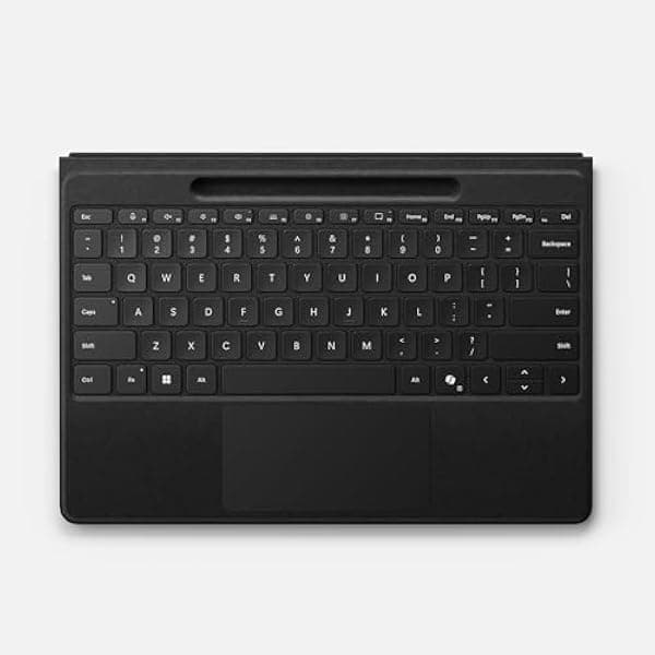 Microsoft Surface Pro Flex Teclado con Almacenamiento para Lápiz Alcantara para Surface Pro Copilot+ (11ª Edición), Pro 9 y 8, Windows 11 Copilot+, Negro ZQZ-00001