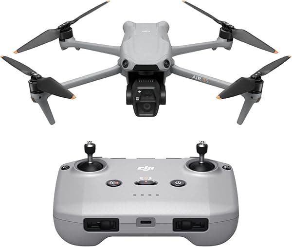 DJI Air 3S (RC-N3), Drone con Cámara 4K, Doble Cámara con Sensor CMOS de 1", Video 4K/60fps HDR y 14 Pasos de Rango Dinámico, Máx. 45 Min de Vuelo, Alcance de Transmisión de 20km ... 6941565989949