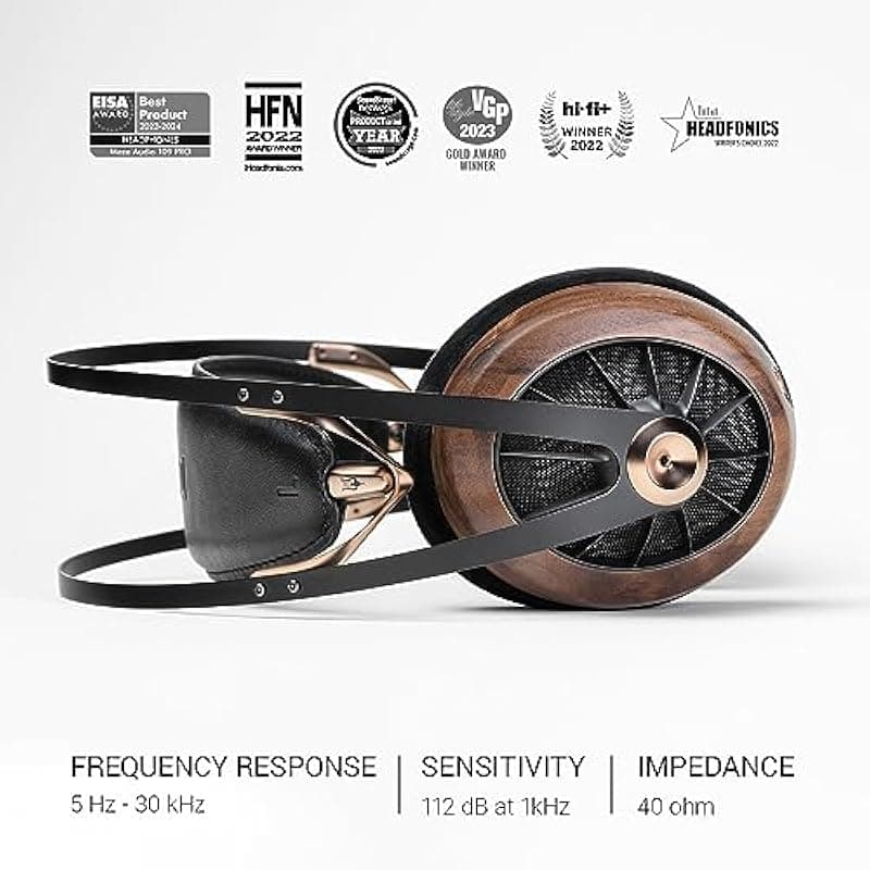 MEZE AUDIO 109 Pro | Auriculares de Madera con Cable de Diseño Abierto para Audiófilos | Auriculares Over-Ear con Diadema Autoajustable M-109P