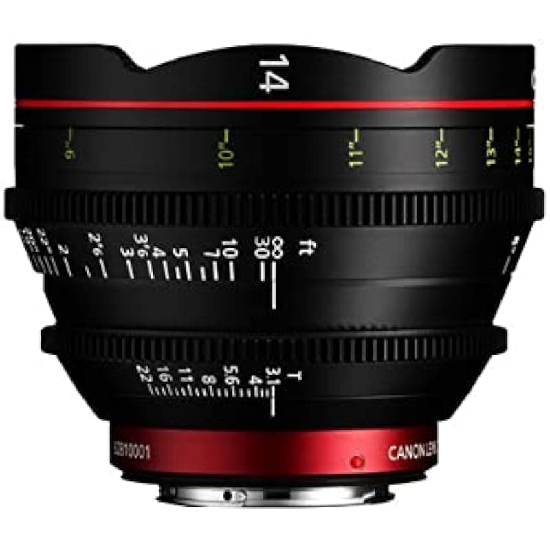 Canon CN-E 14mm T3.1 L F Lente Cine Prime Montura EF Full Frame Foco Manual T3.1 Iris 11 Aspas 300 Grados Foco (8325B001) 8325B001-CR